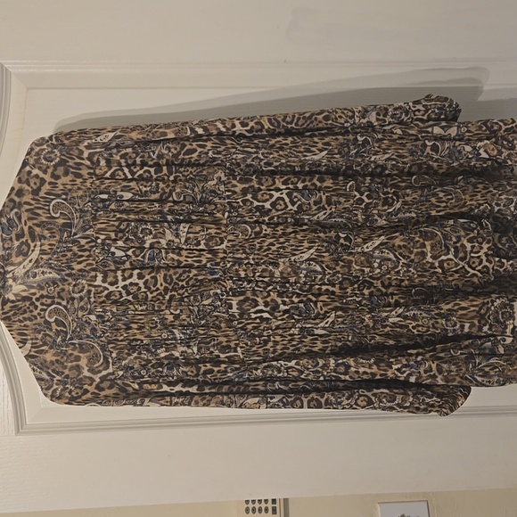 Gil's Denim & Clothing Bar Olivaceous Animal Print Button Up  Mini Dress - Picture 7 of 11